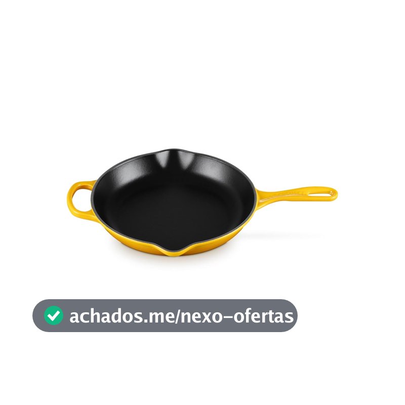 Le Creuset Skillet Redonda 26 cm com Alça Ferro Fundido Esmaltado Signature Nectar