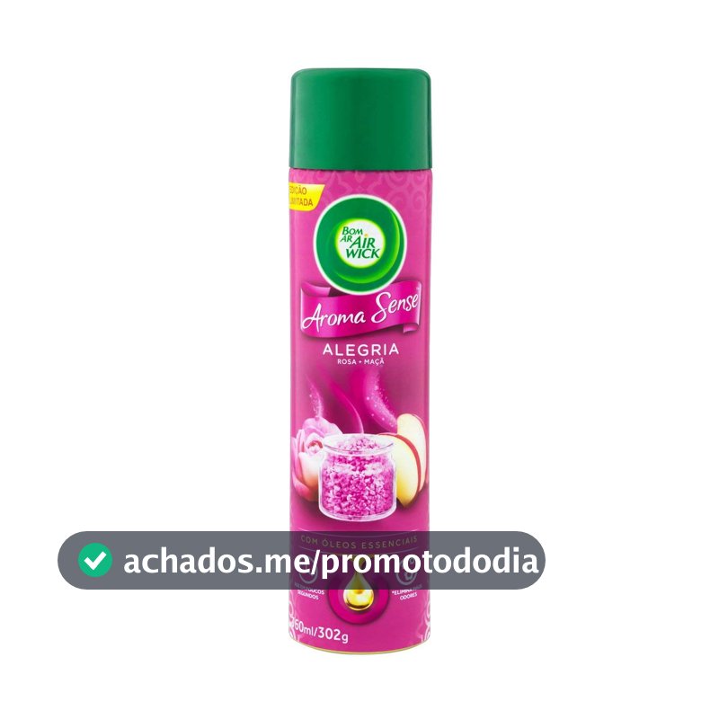 Aromatizador Bom Ar Aerossol Aroma Sense Alegria 360ml