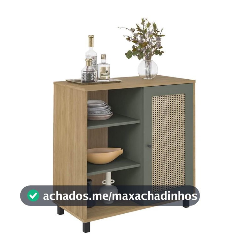 Artely Buffet Charlotte com 1 Porta, Carvalho/Menta