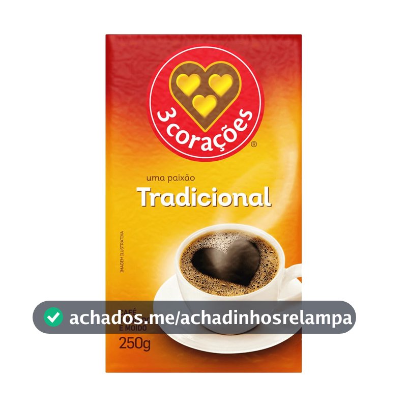 3 Corações Café Torrado E Moído Tradicional À Vácuo 250G