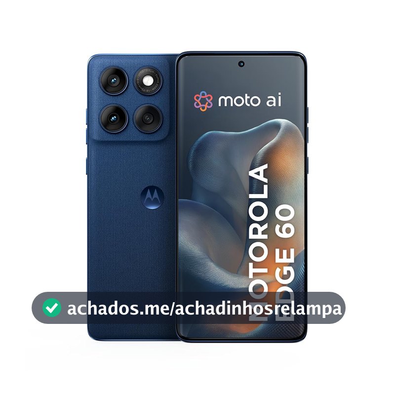 Smartphone Motorola Edge 60 5G - 512GB 12GB RAM+12GB Ram Boost Tela Quad-Curve moto AI 50MP Sony Camera ultrarresistencia militar IP68 + IP69 - Azul Marinho