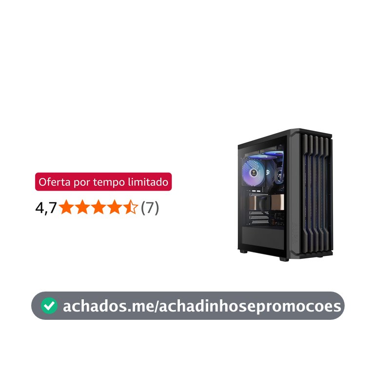 Gabinete Gamer Gamdias Aura GC11 ARGB Preto com 4 Fans