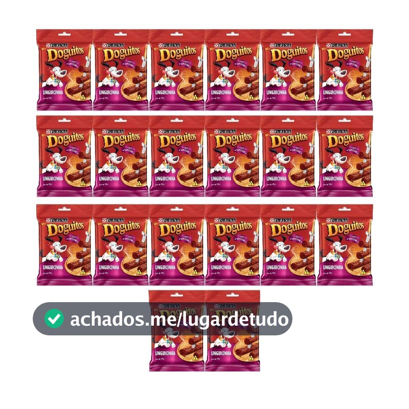 Pack Petisco DOGUITOS Linguicinha Cães Adultos e Filhotes 45g com 20 unidades