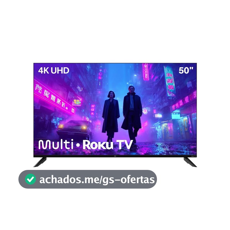 Smart TV 50" Roku Multi 4K Compatível com Alexa e Google Home