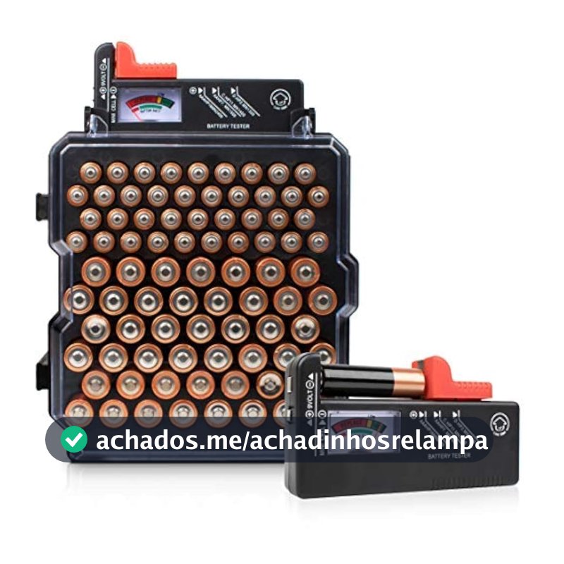Testador e Verificador de Bateria (1 Pacote com Organizador)