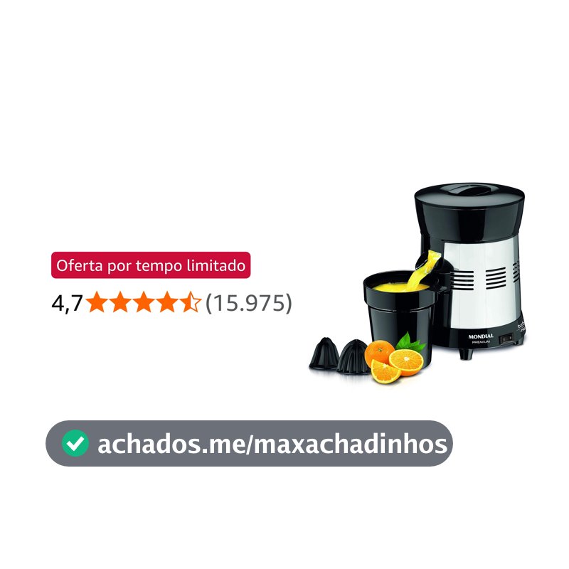 MONDIAL Extrator de Sucos Turbo Premium Preto/Inox, 250W, Bivolt - E-10