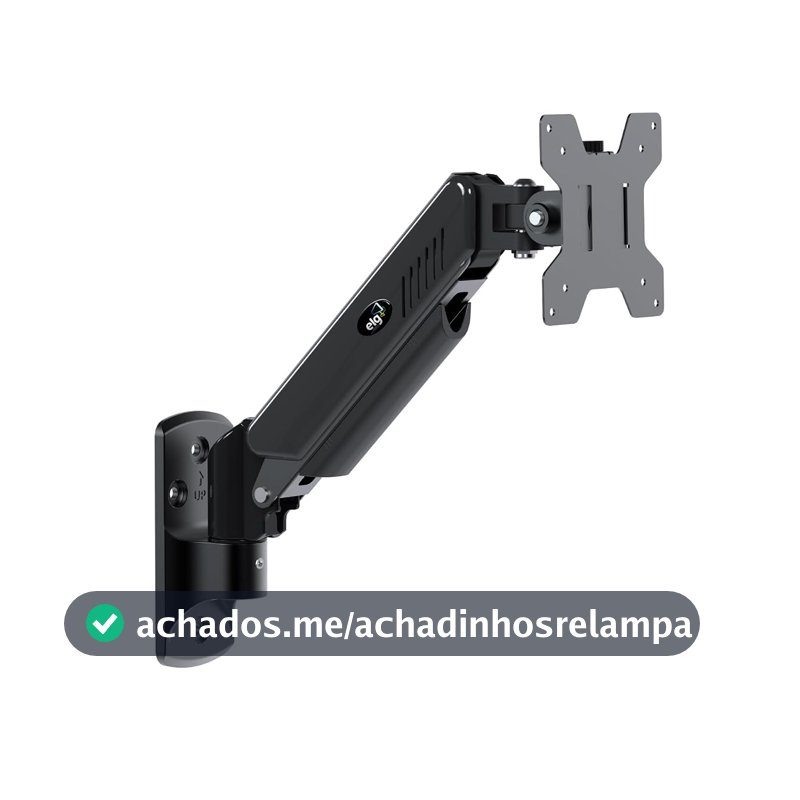 ELG, F410, Suporte Articulado de Parede, Pistão a Gás, Design Ergonômico e Ajustável, Monitores 17'' a 34'', Preto