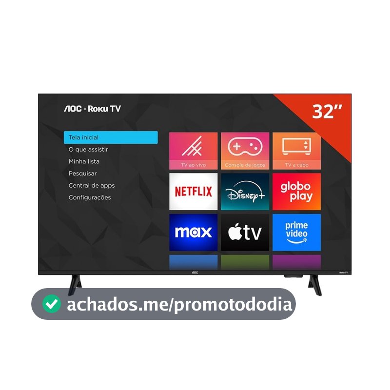 Smart TV LCD LED 32" AOC 32S5155/78G - Wi-Fi, HD, Quad Core, Dolby Áudio, 60 Hz