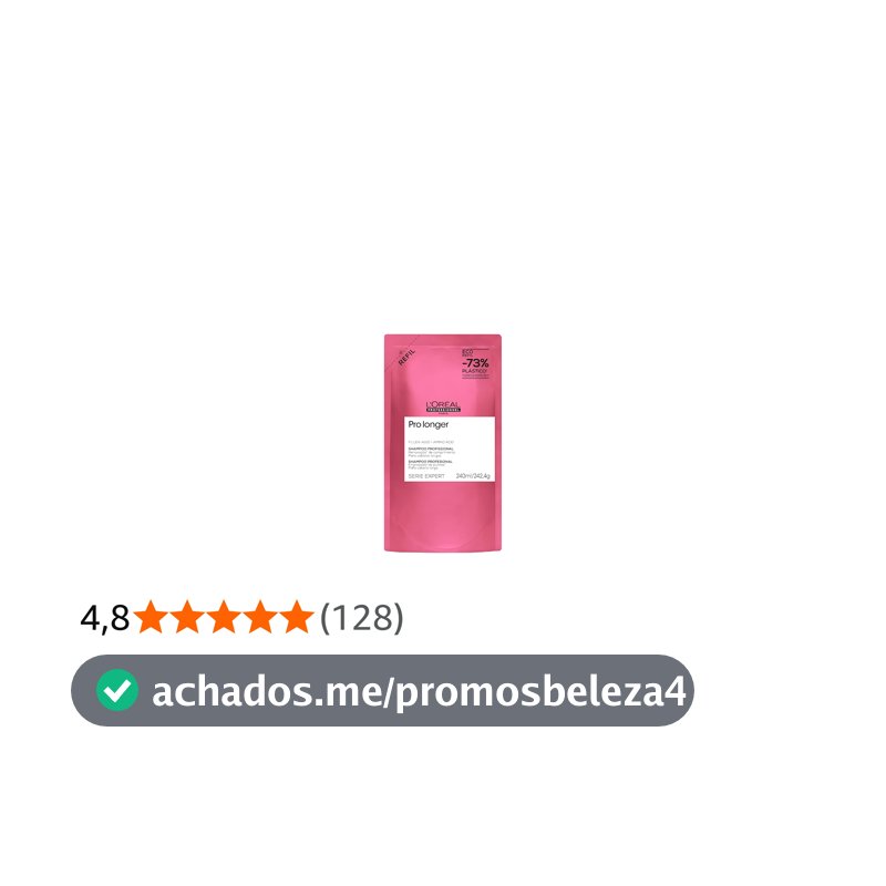 L'Oréal Professionnel Serie Expert Pro Longer, Shampoo para Cabelos Longos com Pontas Danificadas, Preenche e Fortalece a Fibra com Filler-A100 e Aminoácidos, Tecnologia Co-Emulsão, 240ml