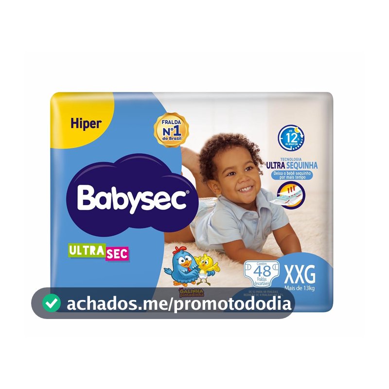 Fralda Babysec Galinha Pintadinha Ultrasec, Tamanho XXG, 48 Unidades