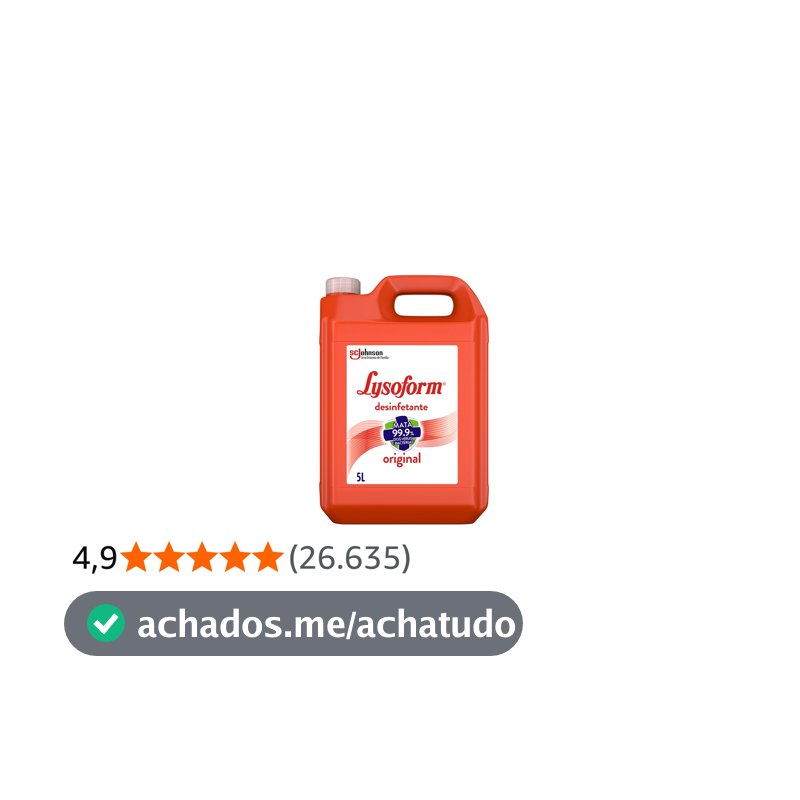 Lysoform Original, Desinfetante Líquido, Limpeza Casa, 5L
