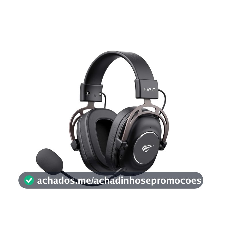 Havit Headphone Fone de Ouvido H2002YG Black, Quad-Mode, Sem Fio e Com Fio, Wireless 2.4GHz, Bluetooth, USB, 3,5mm, Gamer, com Microfone Destacável Com Cancelamento de Ruído, Falante 50mm, Preto