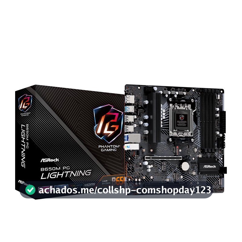 Placa Mãe Asrock B650M PG LIGHTNING (AM5/4xDDR5/HDMI/DP/M.2/USB 3.2)