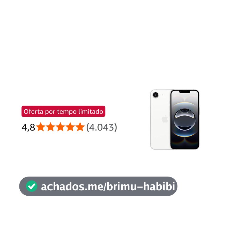 iPhone 16e Apple 128GB, Câmera 48MP, Tela Super Retina XDR 6,1", Branco