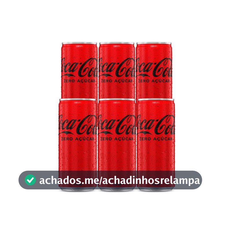 Pack de Coca Cola Sem Açúcar Lata 310ml 6 unidades
