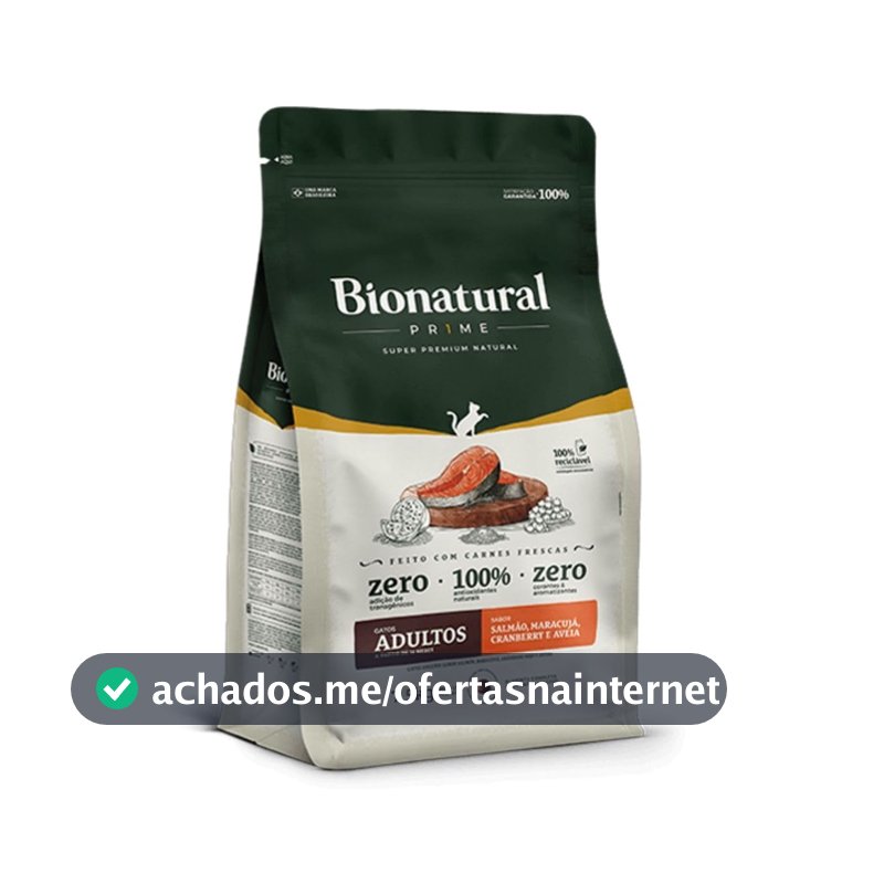Bionatural Prime - Salmão Gatos Adultos 7,5kg