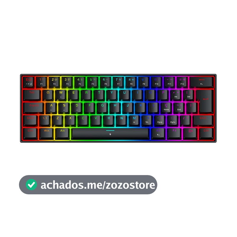 Teclado Magnético Gamer Redragon Fizz RGB Preto 60% Polling Rate 8K Rapid Trigger Switch Linear K617RGB-M