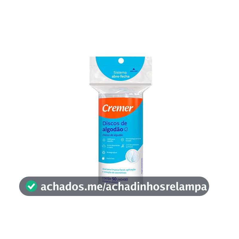 Cremer Algodão Em Discos 50 Unidades