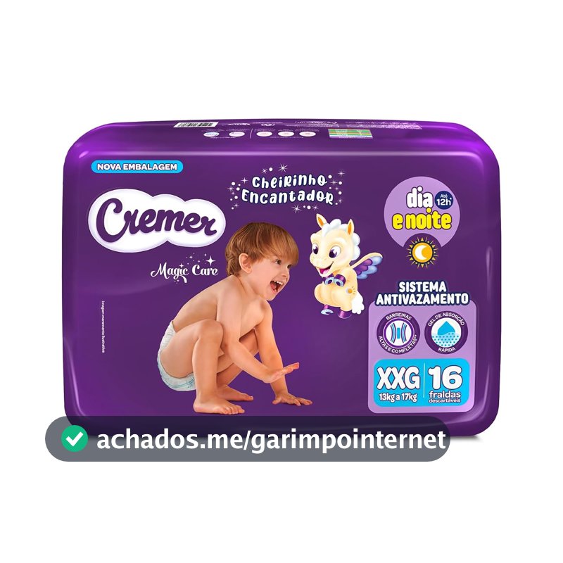 Fralda Cremer Jumbo XXG 16 Unidades