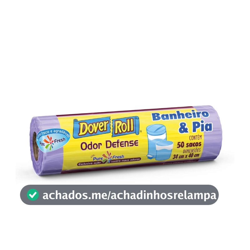 Dover-Roll Odor Defense Banheiro & Pia Lilás, Rolo com 50 Sacos para Lixo Pure Fresh