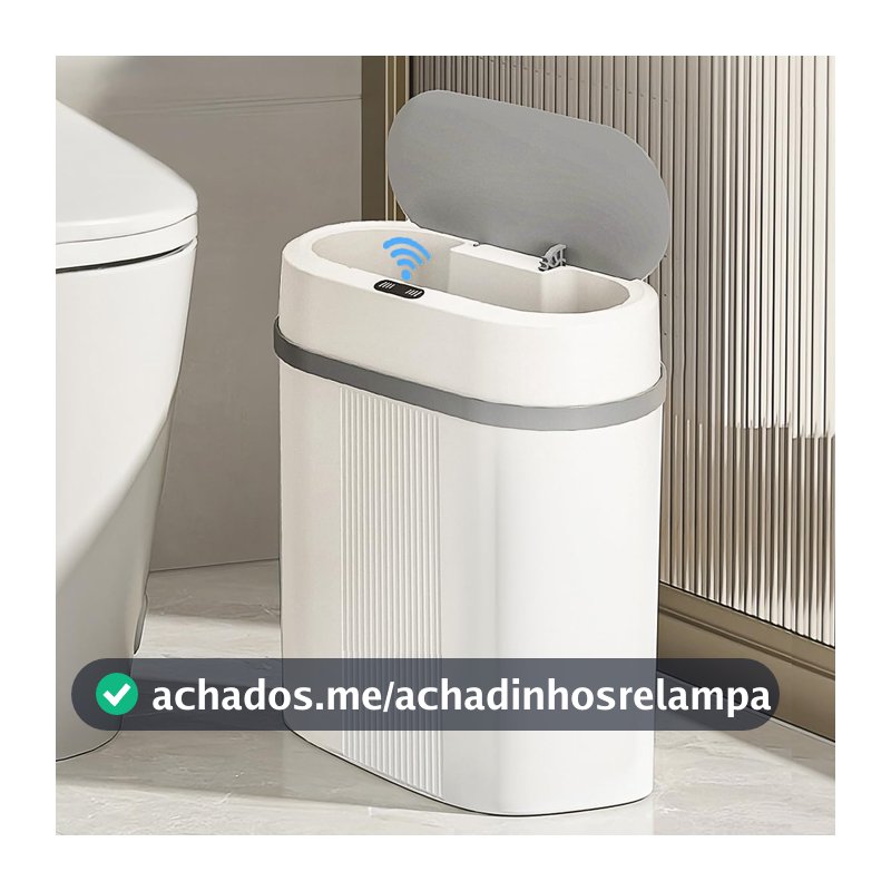 Lixeira 12 litros grande automática com sensor inteligente de aproximação para abrir e fechar