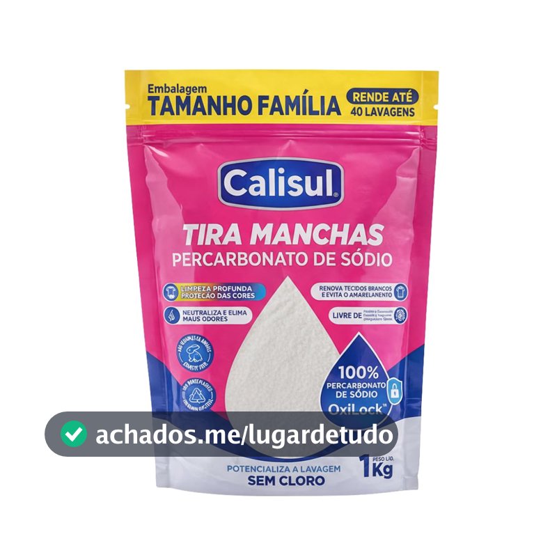 Percarbonato de Sódio Puro Tira Manchas de Roupas Brancas e Coloridas Alvejante Sem Cloro Limpeza Profunda Remove Gordura Limpa Air Fryer (1kg)