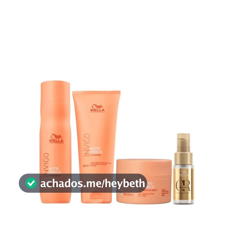 Kit Shampoo Condicionador Máscara Nutri Enrich E Óleo Capilar Oil Reflections Luminous Wella