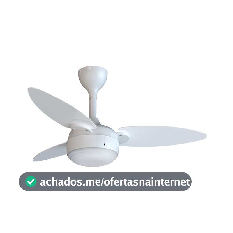 Ventilador de Teto Ventisol Elluz, Branco/Cinza, 3 Pás