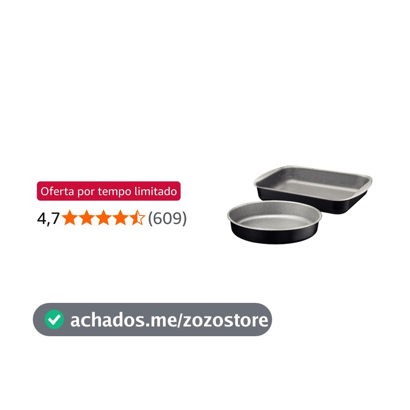 Jogo de Assadeiras Tramontina Brasil em Alumínio com Revestimento Interno e Externo em Antiaderente Starflon Max Preto 02 Peças