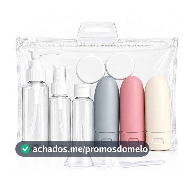 Kit Frascos para Viagem - 11 peças - Anti Vazamento