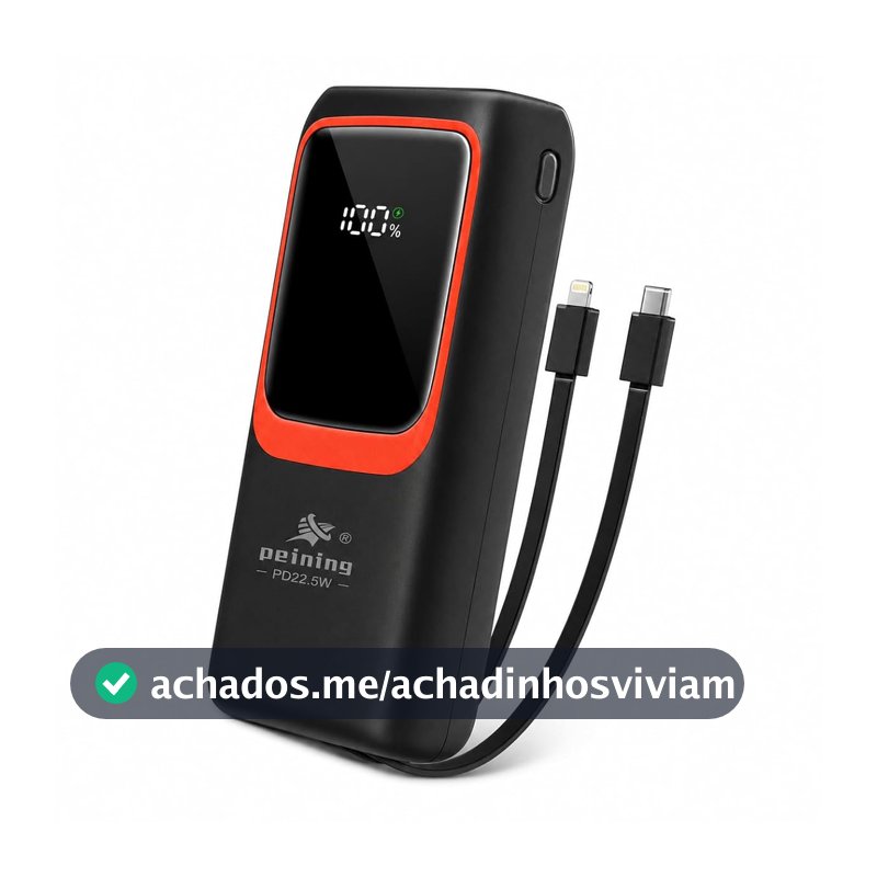 Carregador Portátil Power Bank 20000mAh Turbo 22,5W Preto