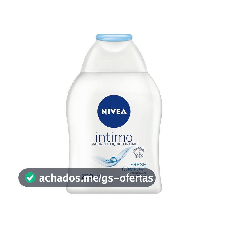 NIVEA Sabonete Líquido Íntimo Fresh Comfort 250ml, Limpeza Suave, Mantém pH Natural, Aloe Vera, Cuidado Refrescante, Uso Diário