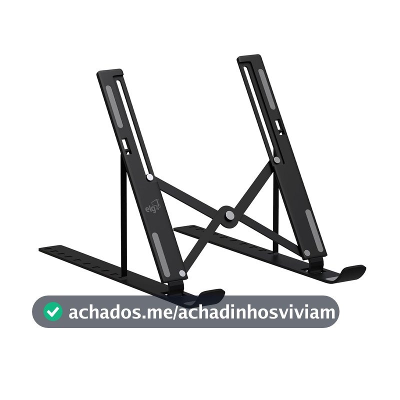 ELG Suporte para Notebook 10 a 17,3 Polegadas Dobrável 10 Alturas Preto