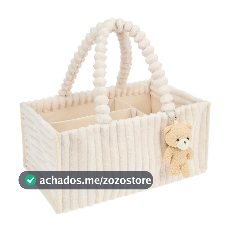 Organizador de fraldas para bebês, itens essenciais para recém-nascidos, cesta de armazenamento de berçário com alça, organizador Portatil de Bebe, bolsa de carro dobrável de pelúcia para lenços