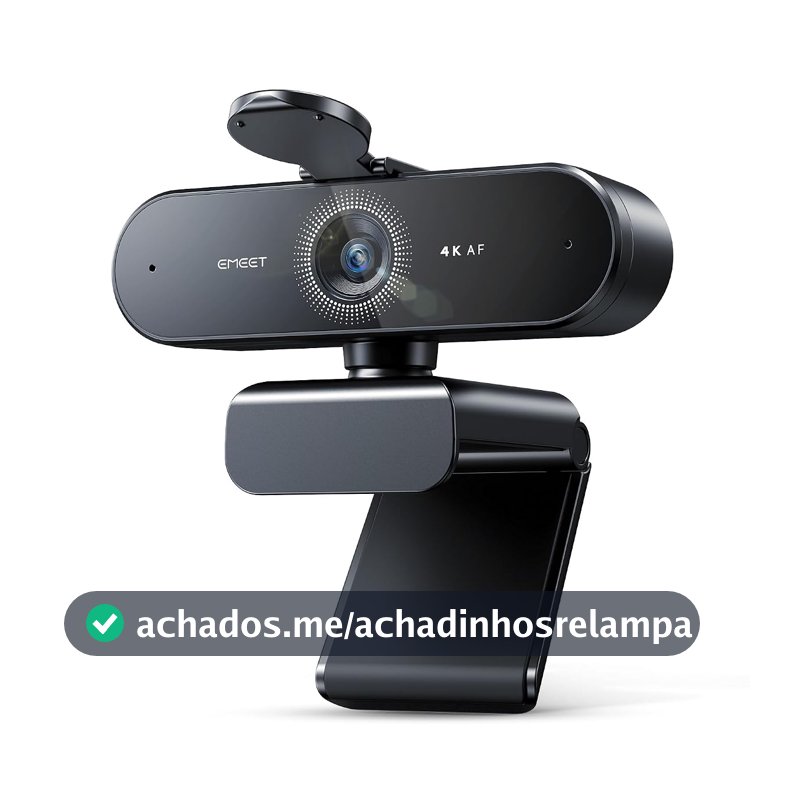 EMEET Webcam NOVA 4K para PC - Ultra 4K HD, foco automático PDAF, microfones omnidirecionais duplos, FOV de 73°, correção automática de luz, USB-A, capa de privacidade, ideal para reuniões de negócios