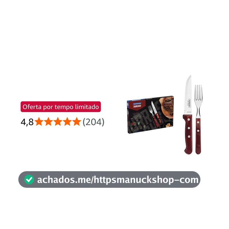 Tramontina Jogo 12 Peças Churrasco Inox Polywood Vermelho