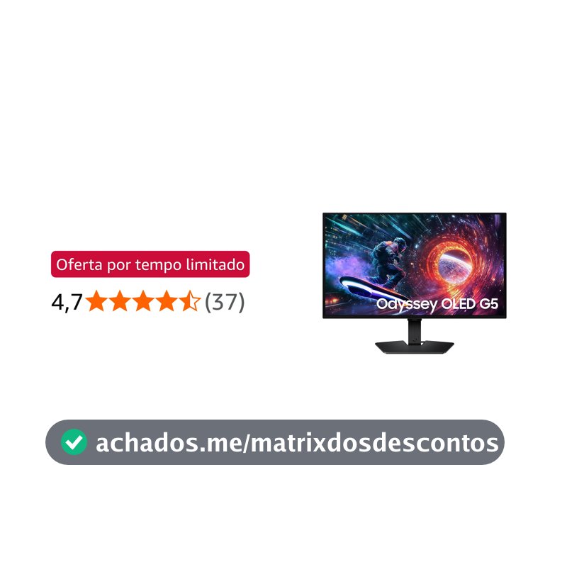 Samsung Monitor Odyssey OLED G5 27", QHD, 180Hz, 0.03ms, G-sync, FreeSync, DP, HDMI