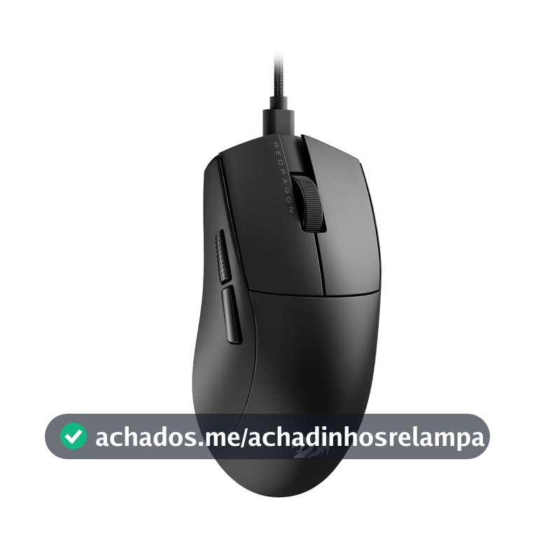 Mouse Gamer Redragon K1ng 1K Preto PAW3327 Cabo USB Tipo-C Removível 12400 DPI M724