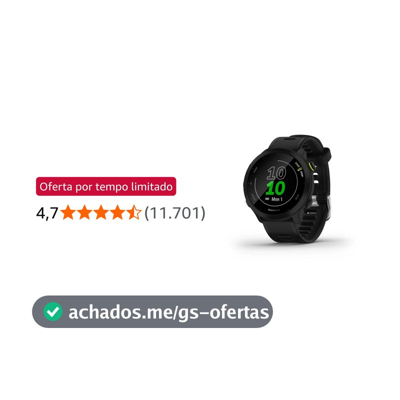 Garmin Relógio Forerunner 55 com Monitor Cardíaco de Pulso e GPS