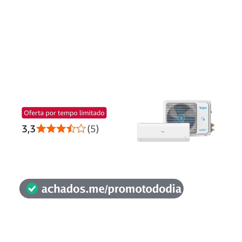 Ar-Condicionado Split HW Inverter Elgin Eco III Wi-Fi 12.000 BTUs R-32 Só Frio 220V