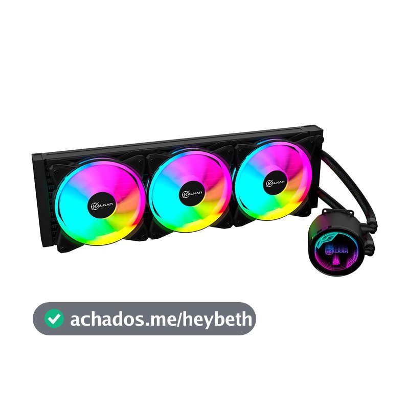 Water Cooler 360mm Radiador Alumínio Kalkan Iota V2 RGB Preto 2600 RPM KLK00069