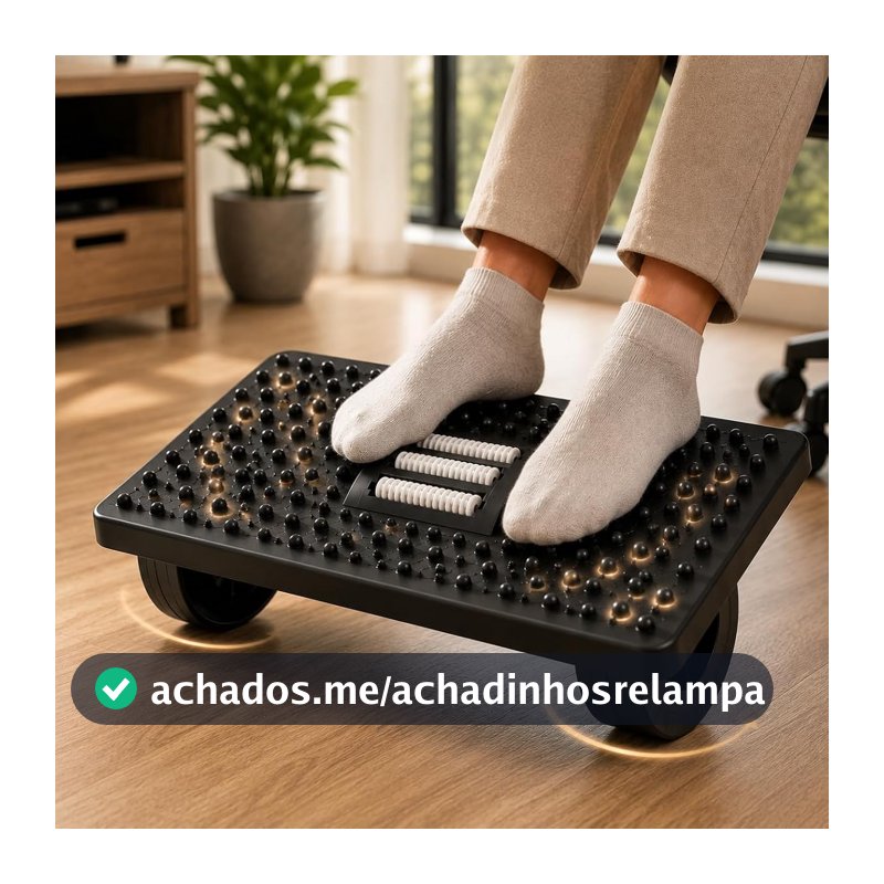 Apoio Para Pés Ergonômico Com Massageador Descanso Resistente Escritório Premium