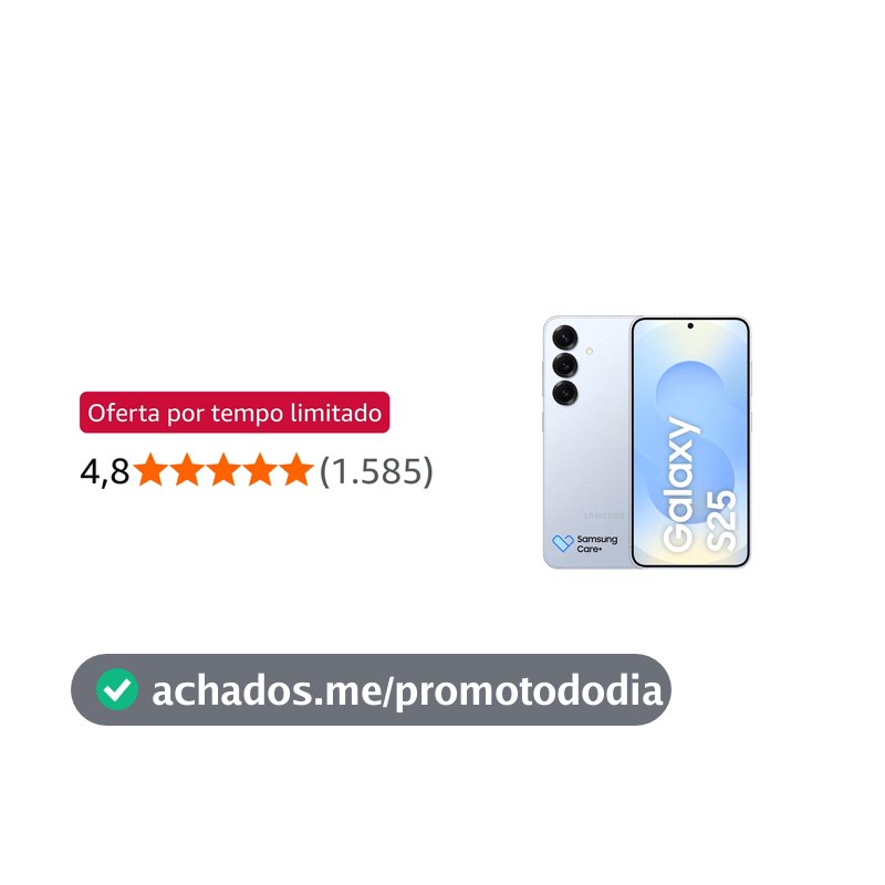 Celular Samsung Galaxy S25 5G, 256GB, 12GB RAM, Câmera Tripla de 50+12+10, Tela Grande de 6.2", Prata