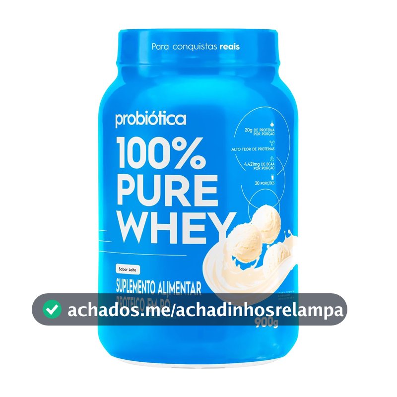 Probiótica 100% Pure Whey Pote (900g) -Leite