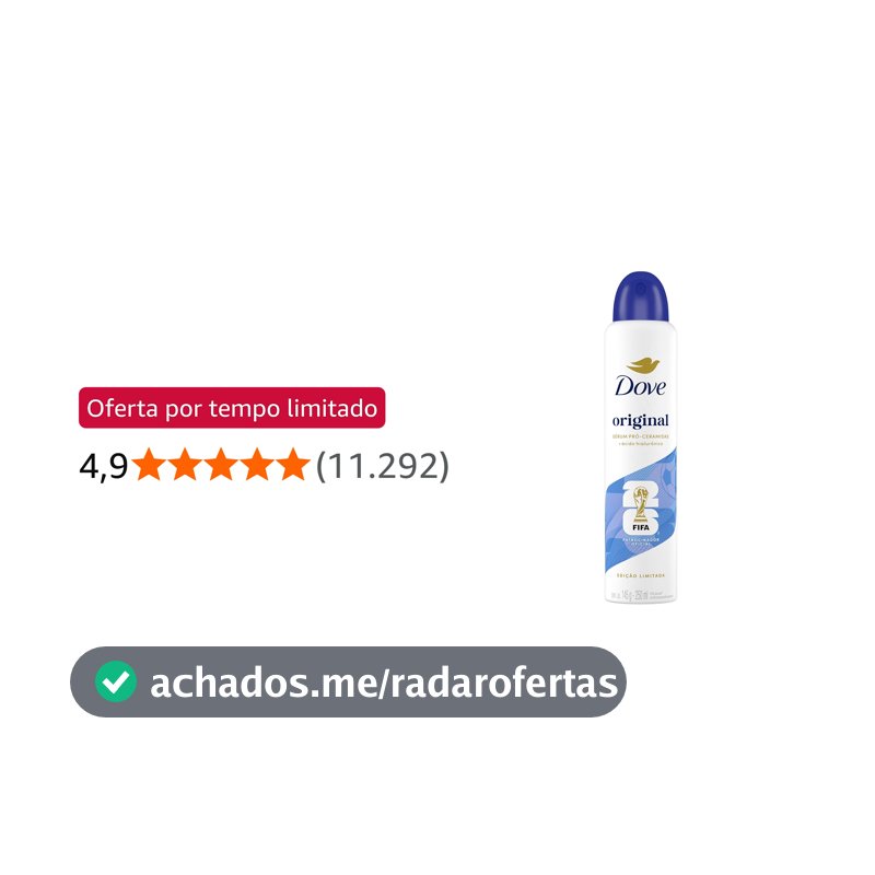 Dove Desodorante Antitranspirante Aerossol Original 250 ML, Leve Mais e Pague Menos