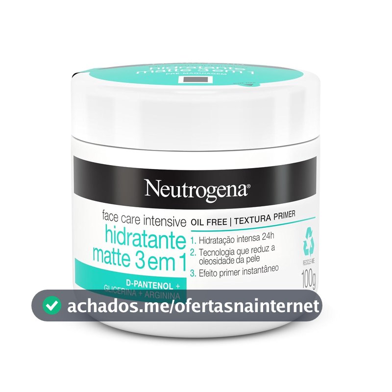 Creme Hidratante Facial Matte 3 em 1 Neutrogena, Sem Perfume, 100g