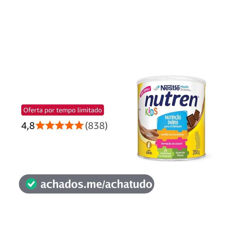 Nutren Suplemento Alimentar Kids Chocolate 350G.