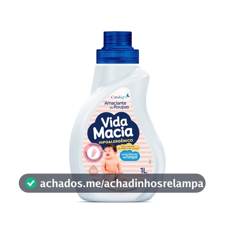 Casa Km Vida Macia Amaciante Glicerina & Algodão 1L