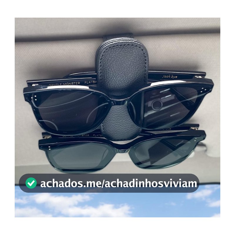 Suporte de óculos de sol de 2 peças para viseira de carro, clipe de gancho magnético de couro para carro, acessórios de viseira de carro (preto)