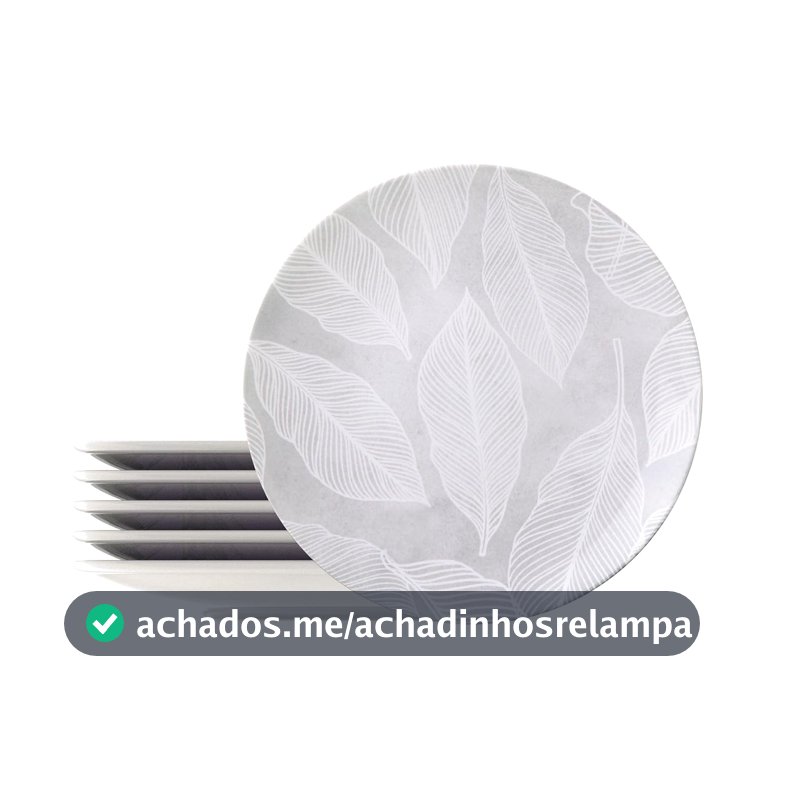 Kit Prato Sobremesa Tramontina Arbo em Porcelana Decorada 19 cm 6 Peças